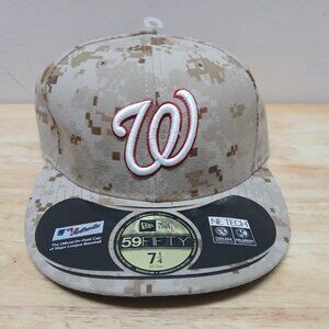 New Era 59Fifty Washington Nationals Digital Camo On Field Cap Fitted 7 1/4 NWT